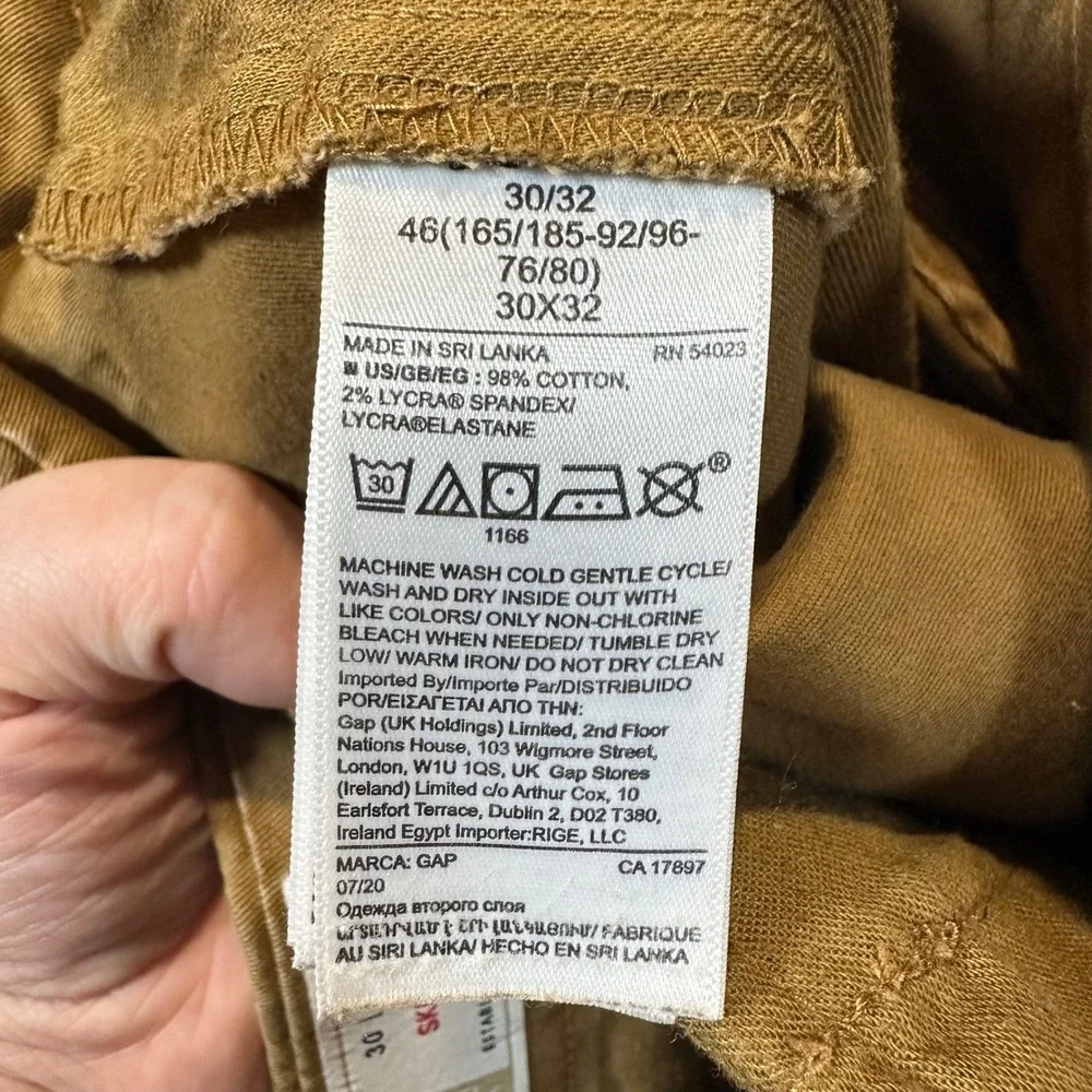 Gap Khakis Skinny Performance‎ Pants Mens 30x32 Palomino Brown Chinos 472760-04